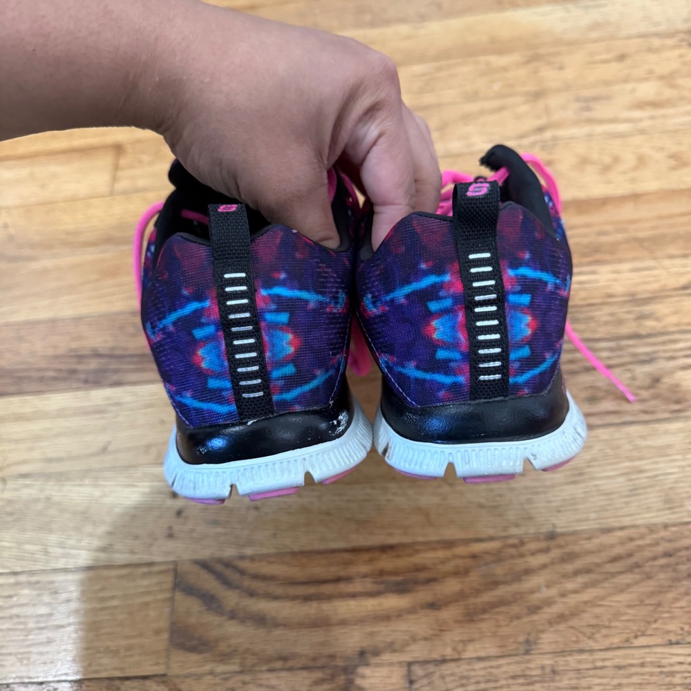 Skechers Flex Appeal Skech-Knit Sneakers Women 9 Tie Dye Pink Blue  BKMT - Picture 8 of 10